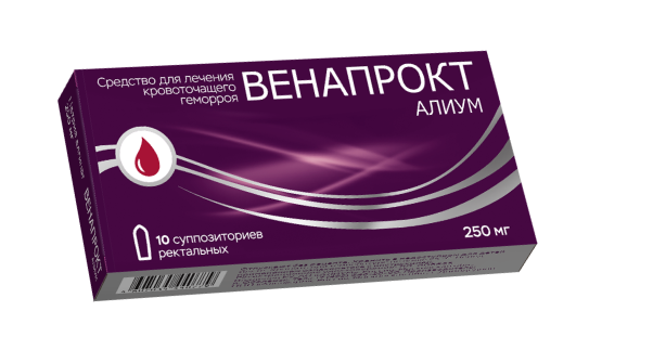 Упаковка Венапрокт Алиум, 250 мг
